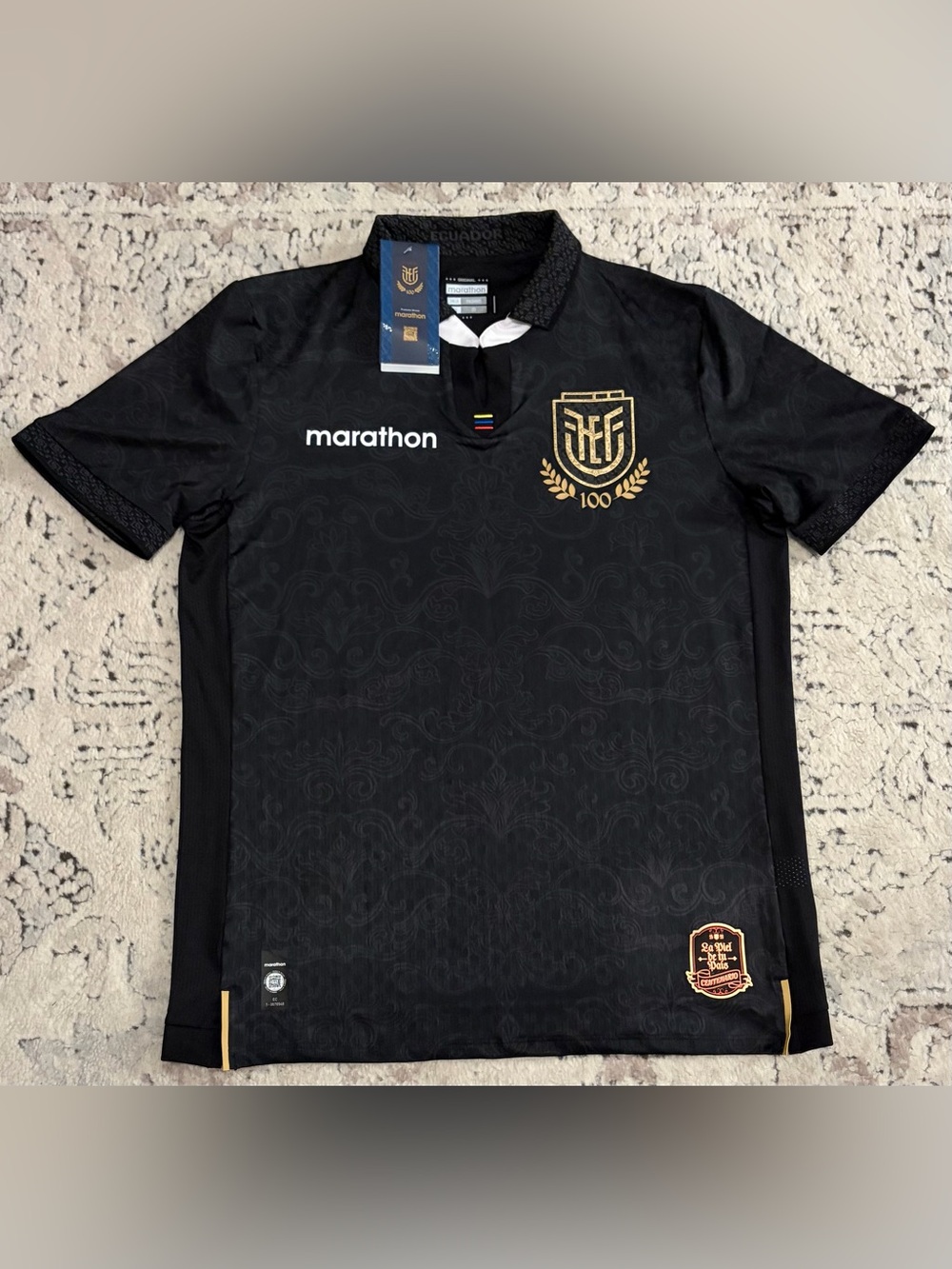 Marathon Authentic Ecuador 100 Years Edition Centenario Black Jersey Men’s Sz: M